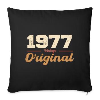 1977 Vintage Anniversaire Rétro Cadeau 1977 - Housse de coussin décorative 45 x 45 cm - noir - Devant