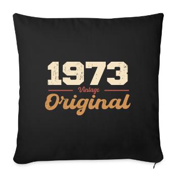 1973 Vintage Anniversaire Rétro Cadeau 1973 - Housse de coussin décorative 45 x 45 cm - noir - Devant