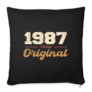 1987 Vintage Anniversary Retro Gift 1987 - Sofa pillowcase 17,3'' x 17,3'' (45 x 45 cm) - black - Front