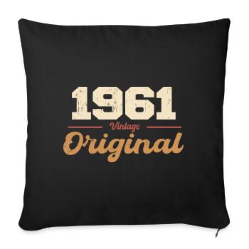 1961 Vintage Anniversary Retro Gift 1961 - Sofa pillowcase 17,3'' x 17,3'' (45 x 45 cm) - black - Front