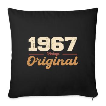 1967 Vintage Anniversaire Rétro Cadeau 1967 - Housse de coussin décorative 45 x 45 cm - noir - Devant