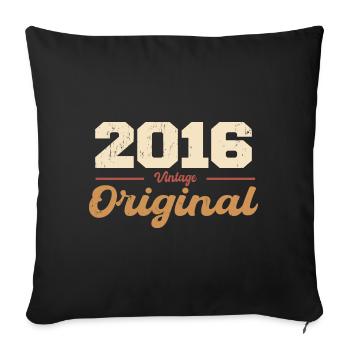2016 Vintage Anniversary Retro Gift 2016 - Sofa pillowcase 17,3'' x 17,3'' (45 x 45 cm) - black - Front