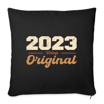 2023 Vintage Anniversaire Rétro Cadeau 2023 - Housse de coussin décorative 45 x 45 cm - noir - Devant