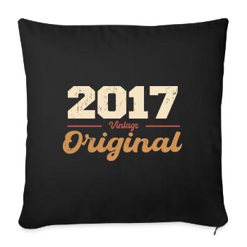 2017 Vintage Anniversaire Rétro Cadeau 2017 - Housse de coussin décorative 45 x 45 cm - noir - Devant