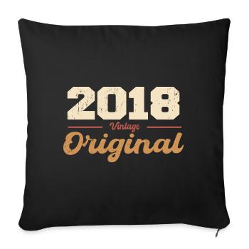 2018 Vintage Anniversary Retro Gift 2018 - Sofa pillowcase 17,3'' x 17,3'' (45 x 45 cm) - black - Front