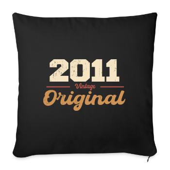 2011 Vintage Anniversaire Rétro Cadeau 2011 - Housse de coussin décorative 45 x 45 cm - noir - Devant