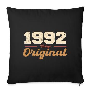 1992 Vintage Anniversary Retro Gift 1992 - Sofa pillowcase 17,3'' x 17,3'' (45 x 45 cm) - black - Front