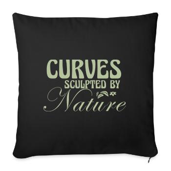 Curvy Poussin Body Confidence Courbes Naturelles - Housse de coussin décorative 45 x 45 cm - noir - Devant