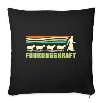 Führungskraft Schafe Hirte Geschenkidee Humor - Sofakissenbezug 45 x 45 cm - Schwarz - Vorne