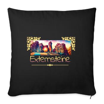 Externsteine – Magie in Stein und Zeit - Sofakissenbezug 45 x 45 cm - Schwarz - Vorne