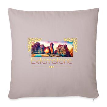 Externsteine – Magie in Stein und Zeit - Sofakissenbezug 45 x 45 cm - helles Taupe - Vorne