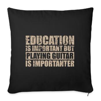 Jouer de la guitare est importanter - Musique - Housse de coussin décorative 45 x 45 cm - noir - Devant
