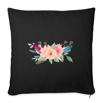 Flower bouquet customizable - Sofa pillowcase 17,3'' x 17,3'' (45 x 45 cm) - black - Front