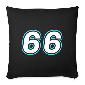 66 Zahl Symbol - Sofakissenbezug 45 x 45 cm - Schwarz - Vorne