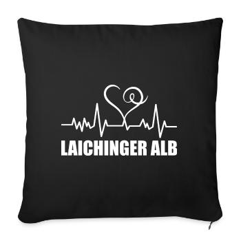 Heartbeat Laichinger Alb - Sofakissenbezug 45 x 45 cm - Schwarz - Vorne