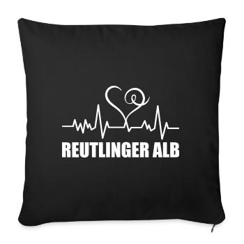 Heartbeat Reutlinger Alb - Sofakissenbezug 45 x 45 cm - Schwarz - Vorne
