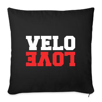 Love Velo Cyclist Bike - Sofa pillowcase 17,3'' x 17,3'' (45 x 45 cm) - black - Front