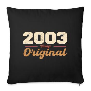 2003 Vintage Anniversary Retro Gift 2003 - Sofa pillowcase 17,3'' x 17,3'' (45 x 45 cm) - black - Front