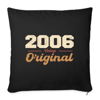 2006 Vintage Anniversary Retro Gift 2006 - Sofa pillowcase 17,3'' x 17,3'' (45 x 45 cm) - black - Front