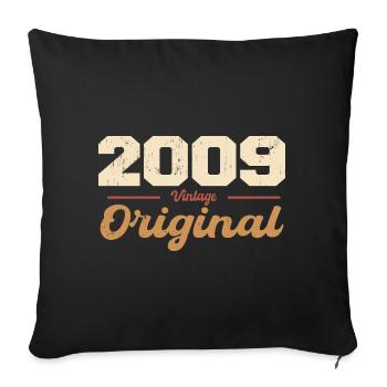 2009 Vintage Anniversaire Rétro Cadeau 2009 - Housse de coussin décorative 45 x 45 cm - noir - Devant