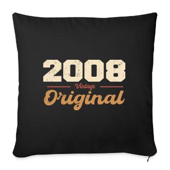 2008 Vintage Anniversary Retro Gift 2008 - Sofa pillowcase 17,3'' x 17,3'' (45 x 45 cm) - black - Front