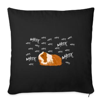 Wheek Wheek Wheek Cochon d'Inde Doux Animal De Compagnie - Housse de coussin décorative 45 x 45 cm - noir - Devant