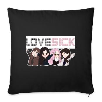 K-pop. - Sofa pillowcase 17,3'' x 17,3'' (45 x 45 cm) - black - Front