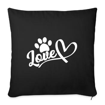 Love dogs saying gift - Sofa pillowcase 17,3'' x 17,3'' (45 x 45 cm) - black - Front