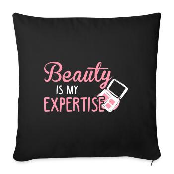 Expert beauté - Housse de coussin décorative 45 x 45 cm - noir - Devant