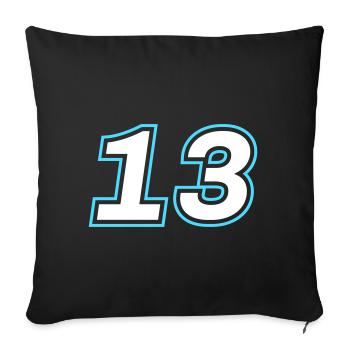 13 symbole de nombre - Housse de coussin décorative 45 x 45 cm - noir - Devant