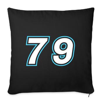 79 Zahl Symbol - Sofakissenbezug 45 x 45 cm - Schwarz - Vorne