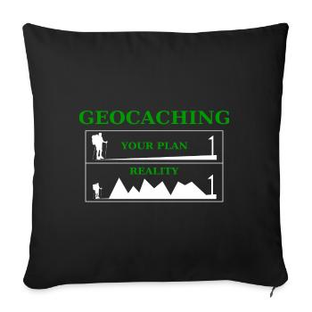 Géocaching - Housse de coussin décorative 45 x 45 cm - noir - Devant
