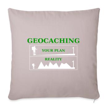 Geocaching - Sofakissenbezug 45 x 45 cm - helles Taupe - Vorne