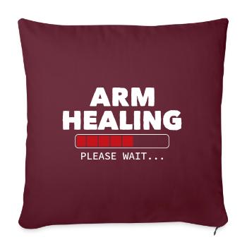 Arm Healing Please Wait - Sofakissenbezug 45 x 45 cm - Burgunderrot - Vorne