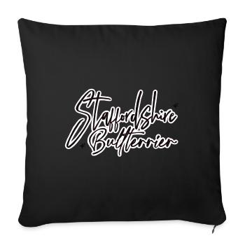 Staffordshire Bull Terrier Lettering - Sofa pillowcase 17,3'' x 17,3'' (45 x 45 cm) - black - Front
