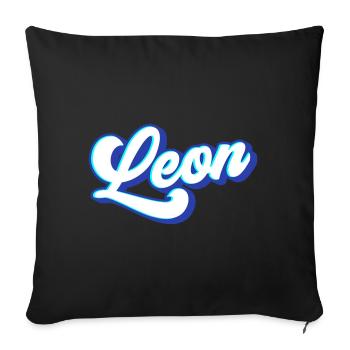 Leon | Colors changeable - Sofa pillowcase 17,3'' x 17,3'' (45 x 45 cm) - black - Front