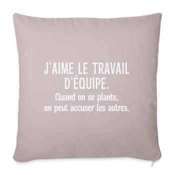 Travail D'équipe - Housse de coussin décorative 45 x 45 cm - taupe clair - Devant