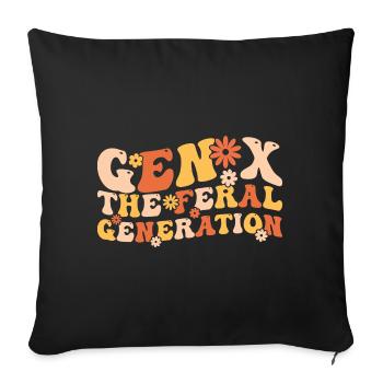 Gen X The Feral Generation Funny Generation X - Housse de coussin décorative 45 x 45 cm - noir - Devant