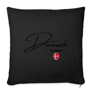 Flag of Denmark, Danish pride - Sofa pillowcase 17,3'' x 17,3'' (45 x 45 cm) - black - Front