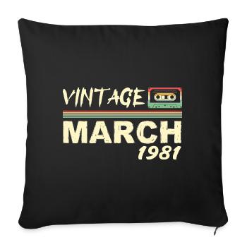 March 1981 - March 1981 - Sofa pillowcase 17,3'' x 17,3'' (45 x 45 cm) - black - Front