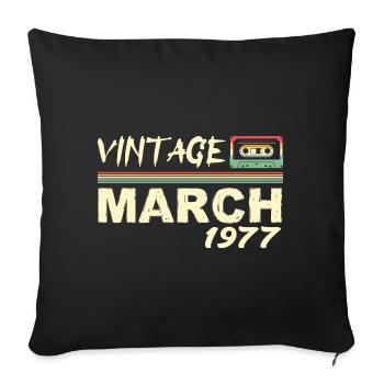 Mars 1977 - March 1977 - Housse de coussin décorative 45 x 45 cm - noir - Devant