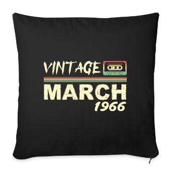March 1966 - March 1966 - Sofa pillowcase 17,3'' x 17,3'' (45 x 45 cm) - black - Front