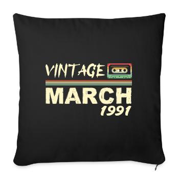 Mars 1991 - March 1991 - Housse de coussin décorative 45 x 45 cm - noir - Devant