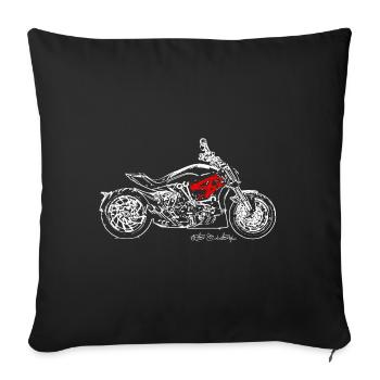 Duc X Diavel Custom T-Shirt Design Motorrad - Sofakissenbezug 45 x 45 cm - Schwarz - Vorne