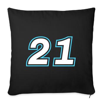 21 symbole de nombre - Housse de coussin décorative 45 x 45 cm - noir - Devant