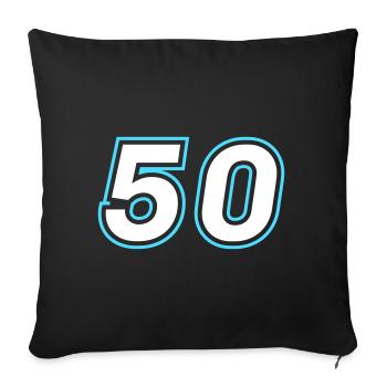 50 number symbol - Sofa pillowcase 17,3'' x 17,3'' (45 x 45 cm) - black - Front