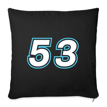 53 Zahl Symbol - Sofakissenbezug 45 x 45 cm - Schwarz - Vorne