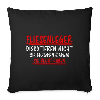 Fliesenleger Lustig Spruch Job Bodenleger Geschenk - Sofakissenbezug 45 x 45 cm - Schwarz - Vorne