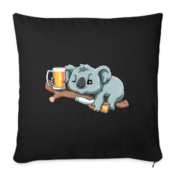Lustiger Koala trinkt Bier - Sofakissenbezug 45 x 45 cm - Schwarz - Vorne