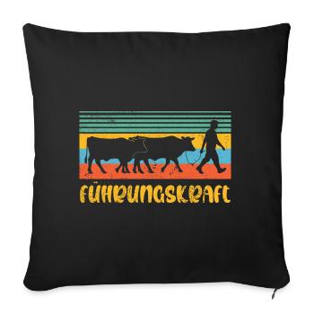 Führungskraft Kühe Landwirt Bauer Geschenkidee - Sofakissenbezug 45 x 45 cm - Schwarz - Vorne